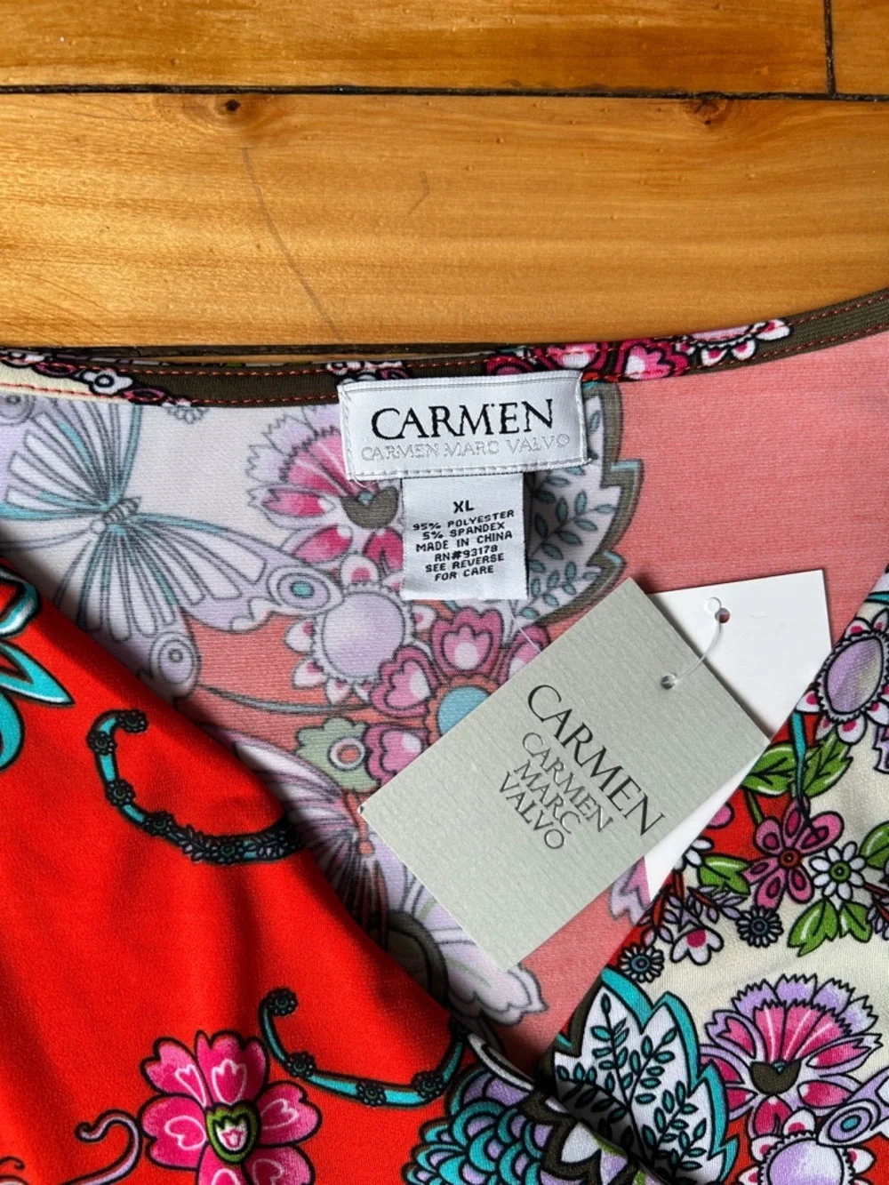 NWT Carmen Marc Valvo Kitschy Y2K Retro Paisley Patchwork Ruched Bohemian Blouse - Picture 4 of 10